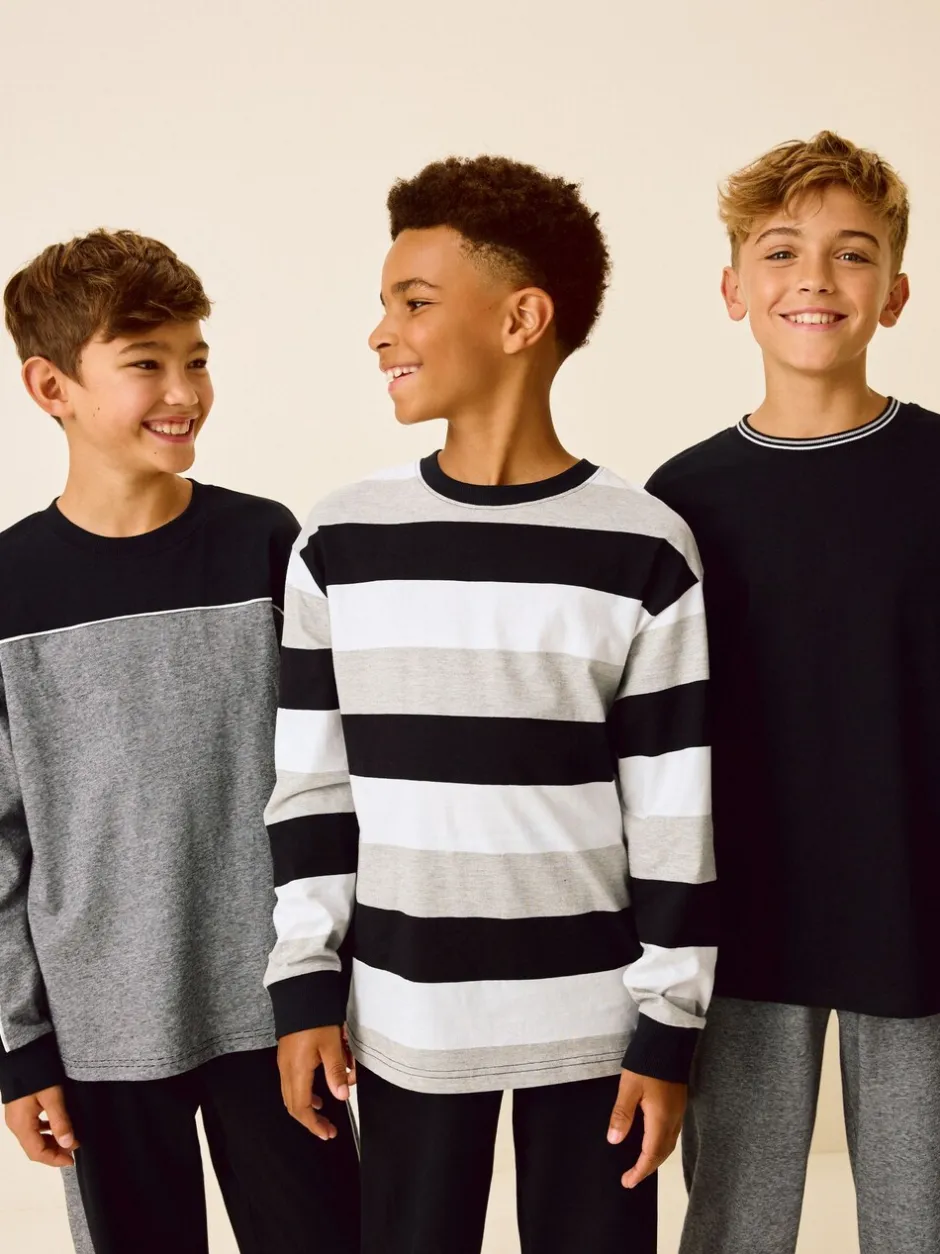 Pyjama's|Nachtkleding En Pyjama's|Next Monochroom - Pyjama met korte pijpen 3 stuks (3-16jaar) (3-16jaar)