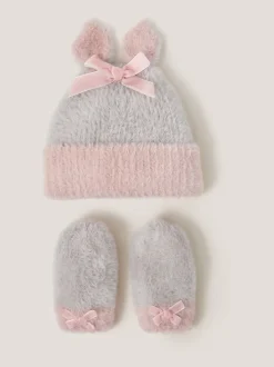 Mutsjes En Antikrabwantjes|Mutsen, Handschoenen En Sjaals*Monsoon Baby Bunny Hat & Mittens Set