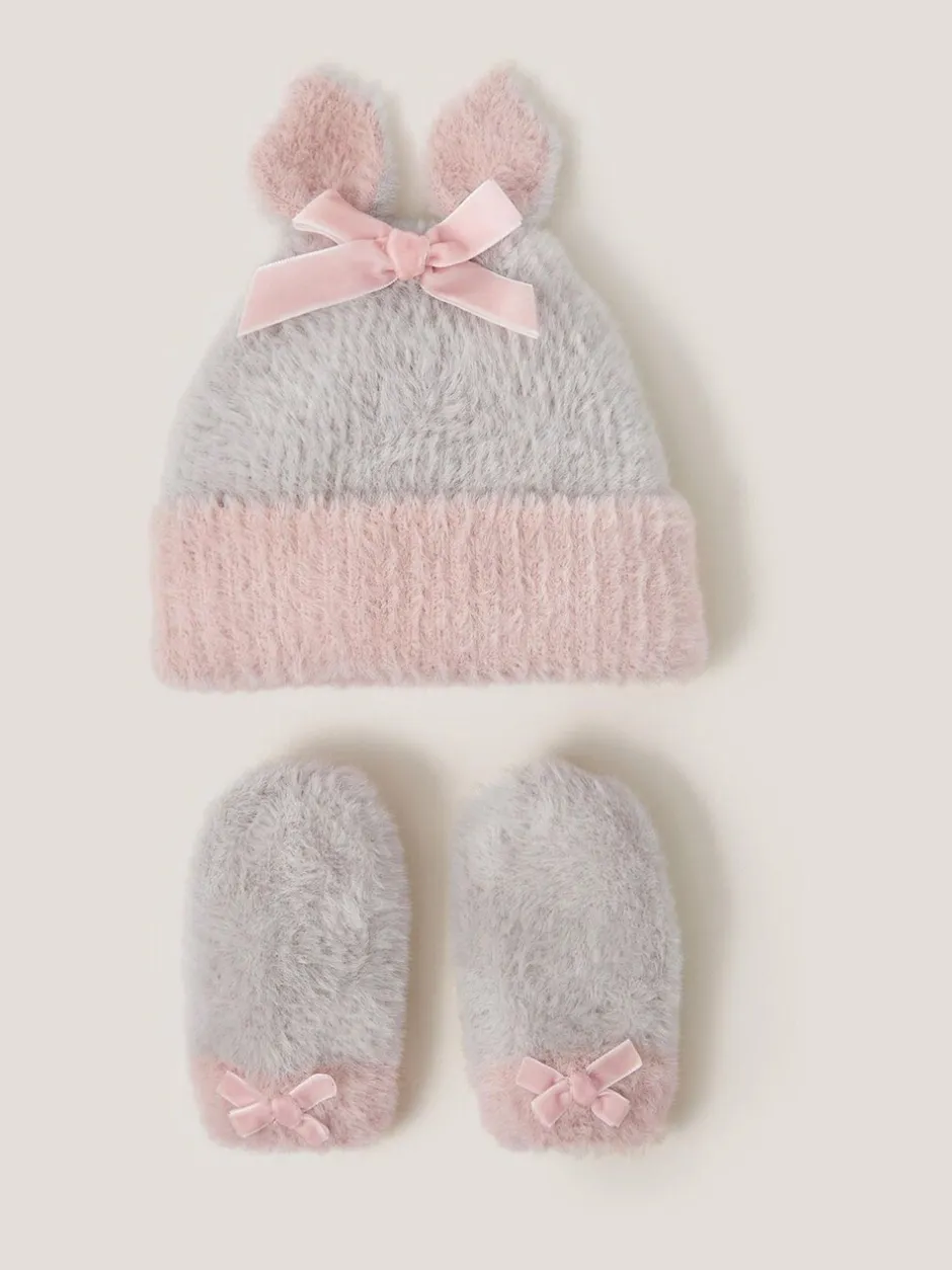 Mutsjes En Antikrabwantjes|Mutsen, Handschoenen En Sjaals*Monsoon Baby Bunny Hat & Mittens Set