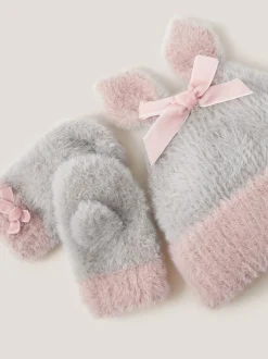 Mutsjes En Antikrabwantjes|Mutsen, Handschoenen En Sjaals*Monsoon Baby Bunny Hat & Mittens Set