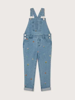Tuinbroeken*Monsoon Bloemen geborduurde Denim 100% katoenen bretelbroeken