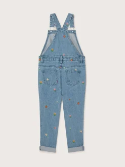 Tuinbroeken*Monsoon Bloemen geborduurde Denim 100% katoenen bretelbroeken