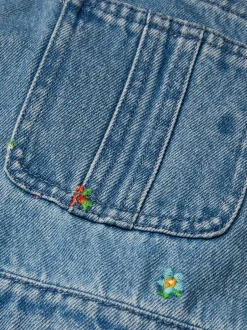 Tuinbroeken*Monsoon Bloemen geborduurde Denim 100% katoenen bretelbroeken