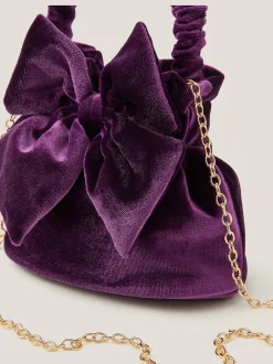 Tassen|Monsoon Bow Velvet Pouch Bag