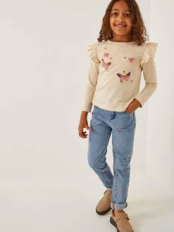 Jeans*Monsoon Butterfly Embroidered Straight Leg Jeans