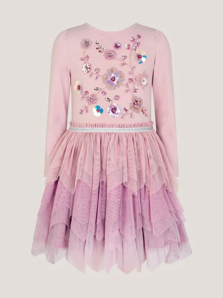 Jurken|Monsoon Disco-jurk met bloemen en pailletten