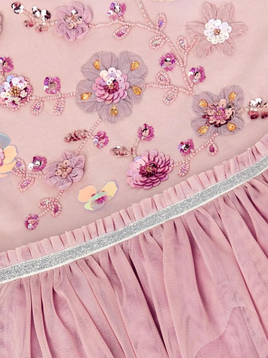 Jurken|Monsoon Disco-jurk met bloemen en pailletten