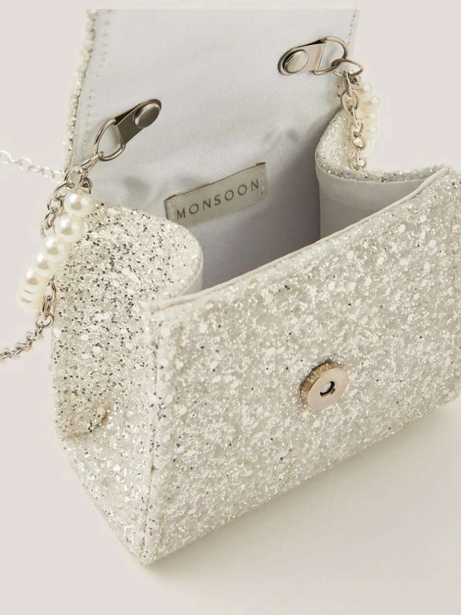 Tassen|Monsoon Glitter Pearl Bow Handbag & Hair Clips Set