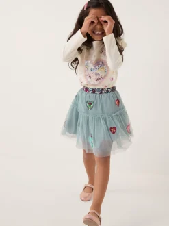 Shorts En Rokken|Monsoon Heart Embellished Tulle Skirt