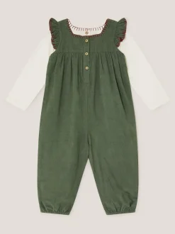 Jumpsuits En Playsuits|Monsoon Long Sleeve Top & Floral Corduroy Dungarees Set