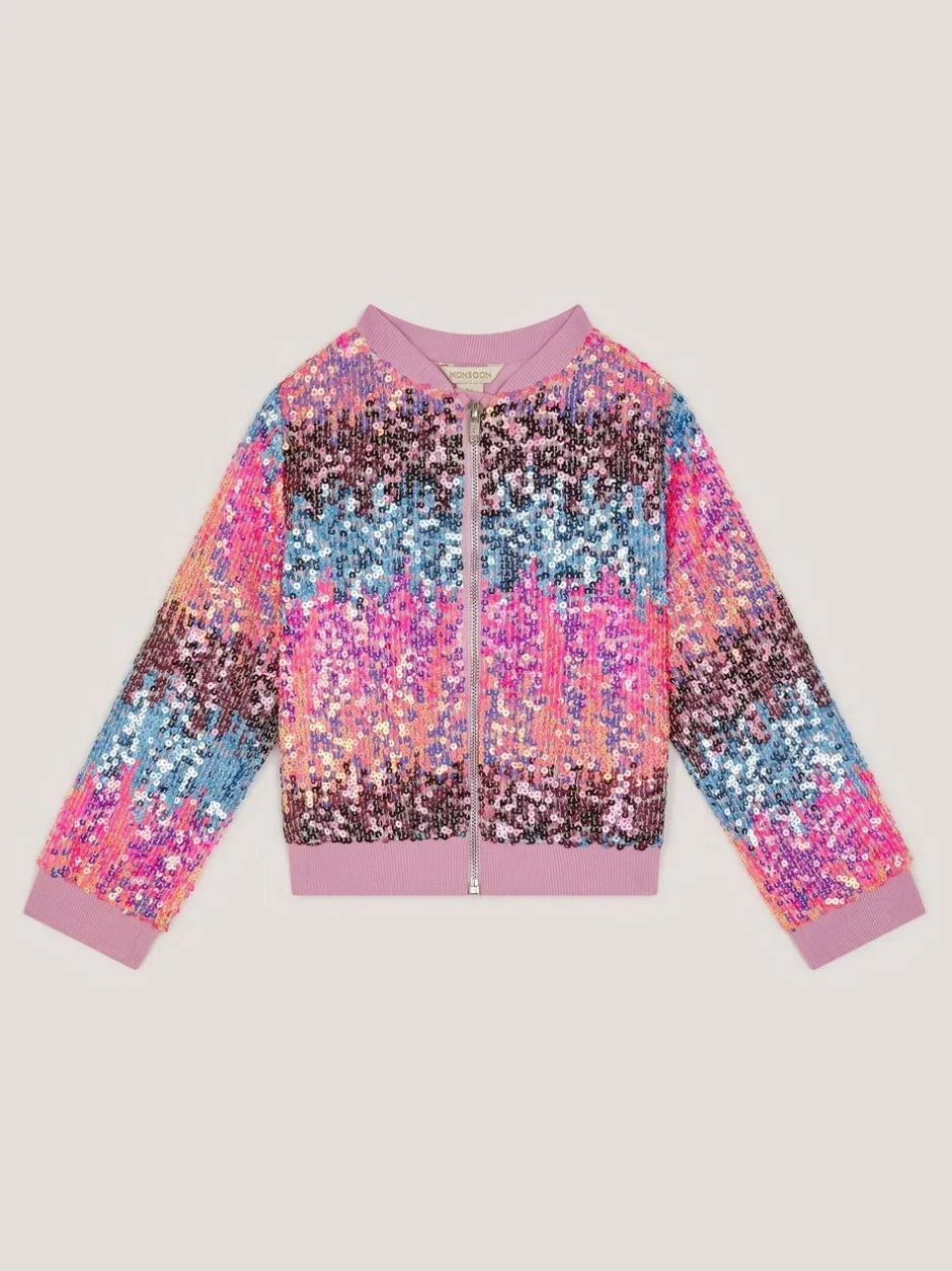 Jassen En Jacks|Monsoon Ombré Sequin Bomber Jacket