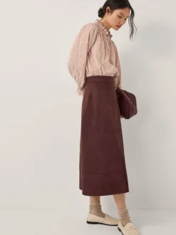 Rokken|Monsoon Rowan Suedette A-Line Midi Skirt