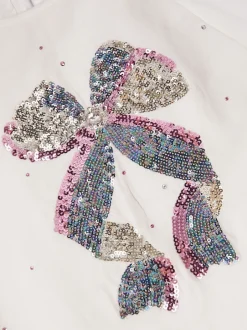 Overhemden En Blouses|Monsoon Sequin Bow Long Sleeve Top