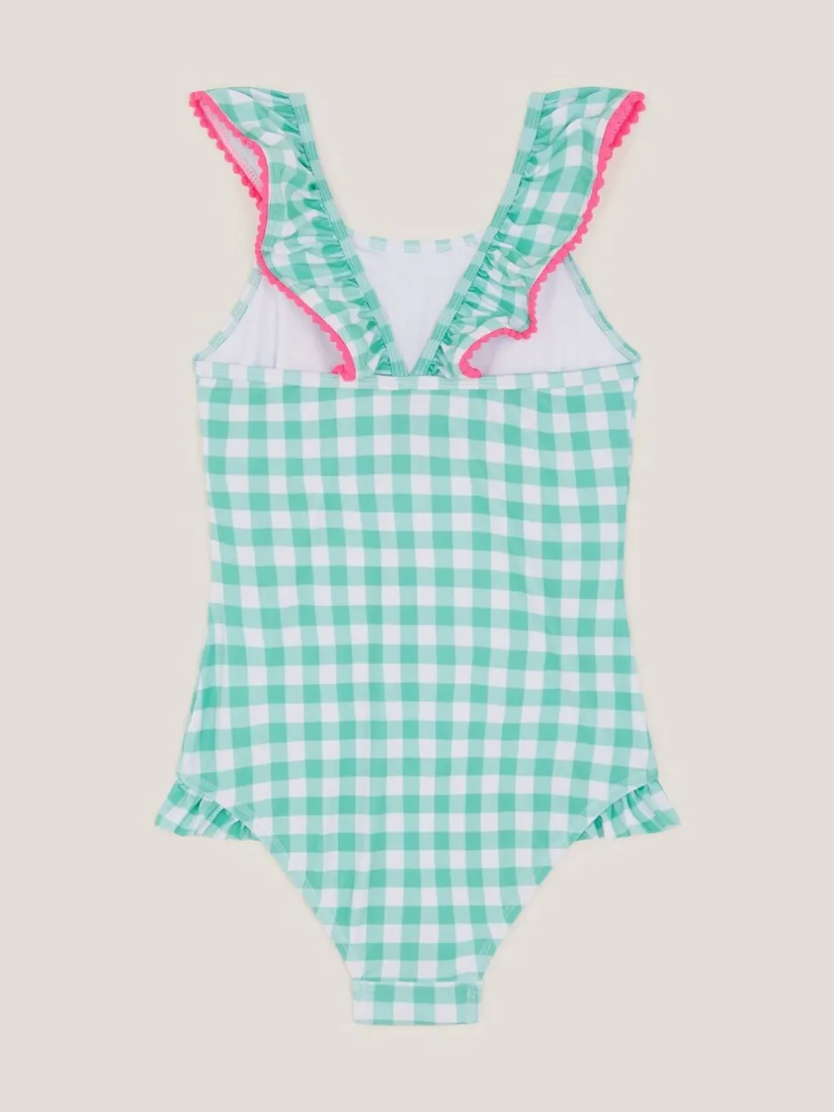 Badkleding|Monsoon Sequin Cherry Gingham Swimsuit