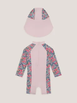 Badkleding|Badkleding|Monsoon Shell Print UPF50+ Sunsafe Suit & Sun Hat Set