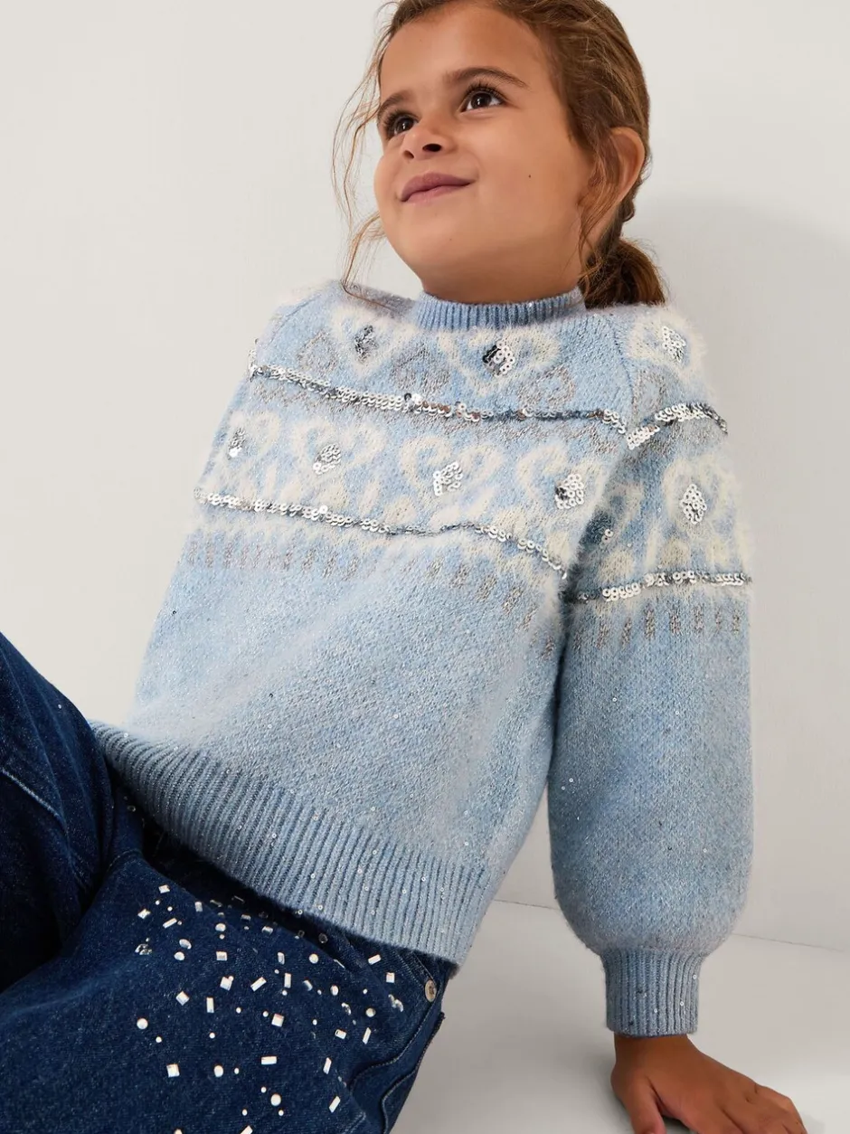 Gebreide Kleding*Monsoon Sparkle Heart Jumper