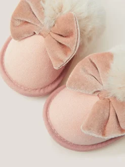 Pantoffels|Monsoon Velvet Bow Slippers