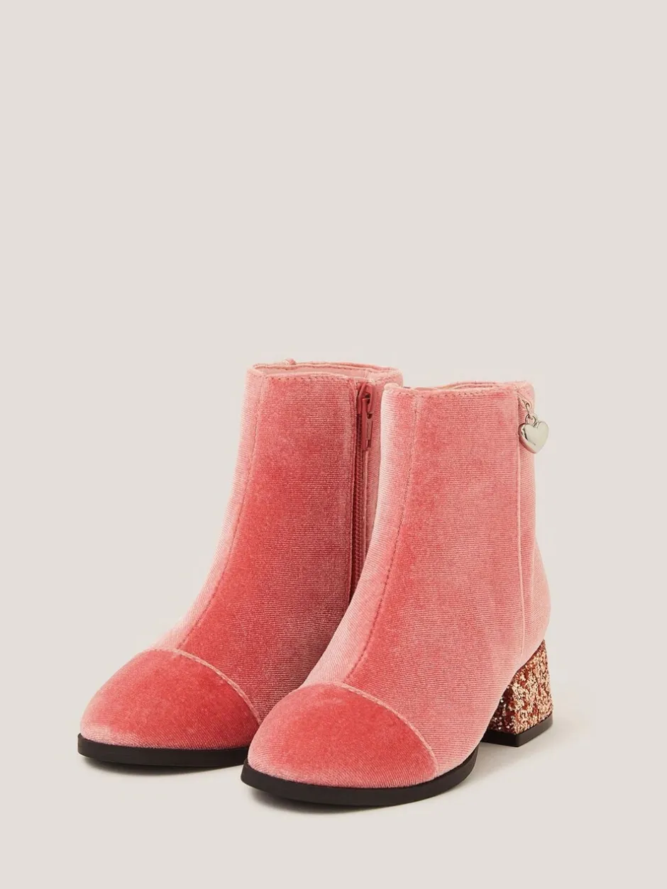 Boots|Monsoon Velvet Glitter Heel Boots