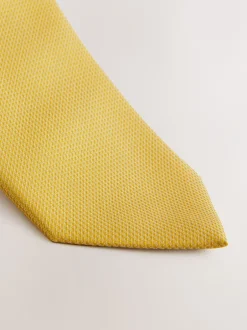 Stropdassen En Pochets*Next Mosterdgeel - Smal - Stropdas met textuur