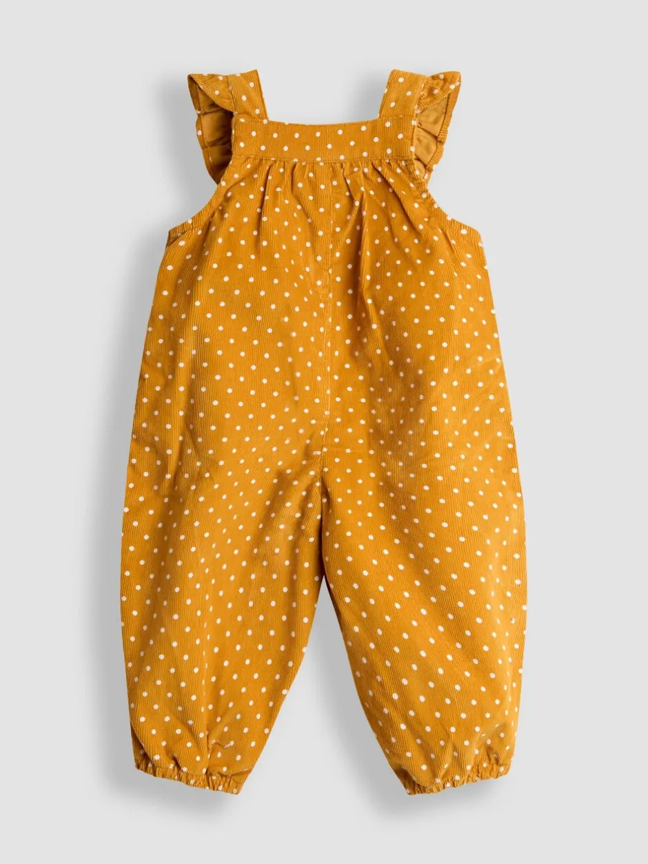 Jumpsuits En Playsuits|Jojo Maman Bébé - - Set van corduroy tuinbroek met applicatie en top Mosterdgeel eend