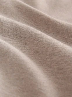 Poloshirts|Next Moutkleurig - Half met rits - Regular Fit Premium Mid Weight Long Sleeve Knit Polo Shirt