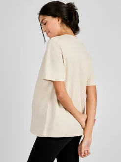 Moederschap*Jojo Maman Bébé Moutkleurig - - Oversized boyfriend zwangerschaps-T-shirt