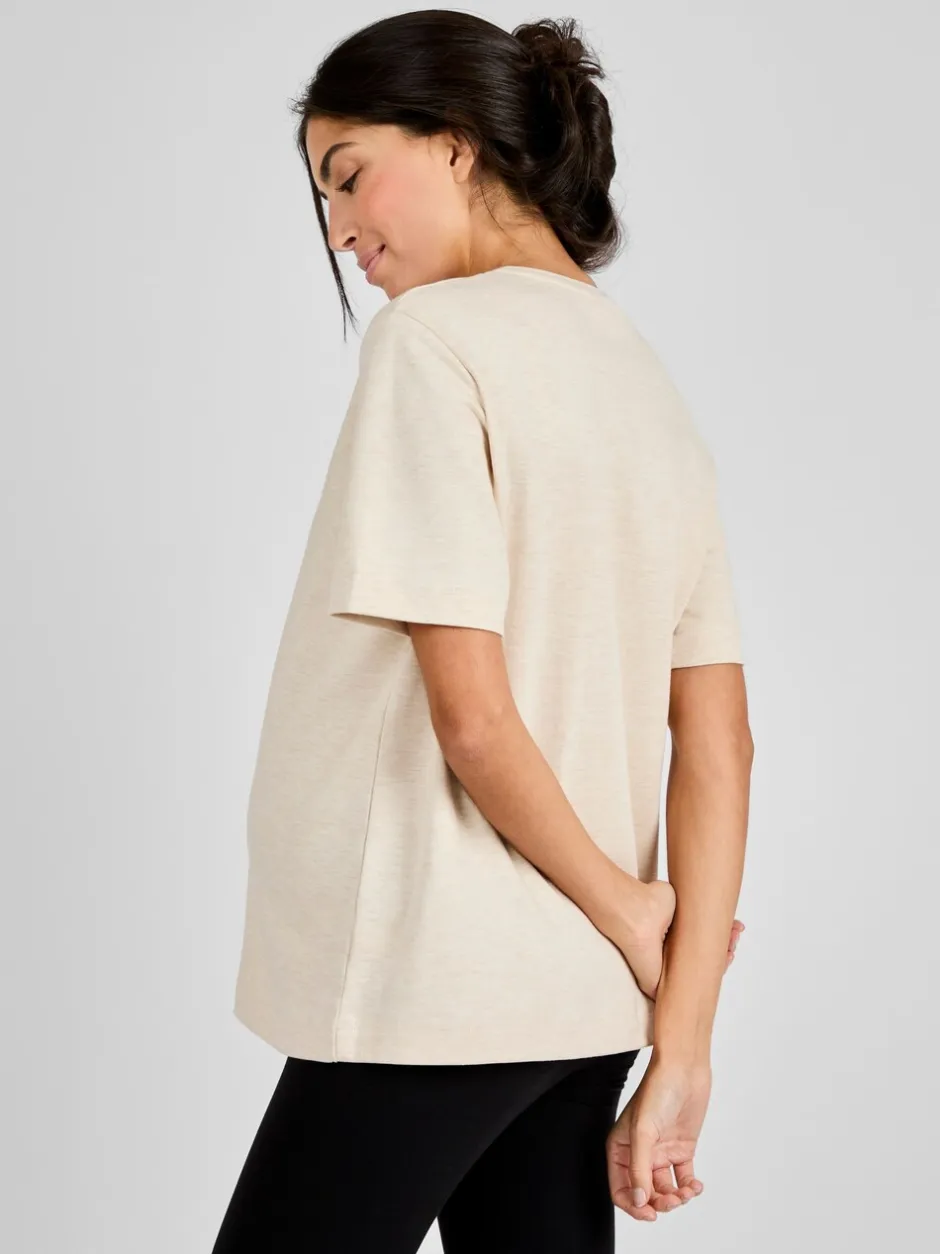 Moederschap*Jojo Maman Bébé Moutkleurig - - Oversized boyfriend zwangerschaps-T-shirt