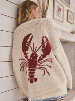 Gebreide Kleding|Next Moutkleurig - Lobster Button Cardigan