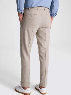 Formele Broek|MOSS - Flannel Trousers Moutkleurig
