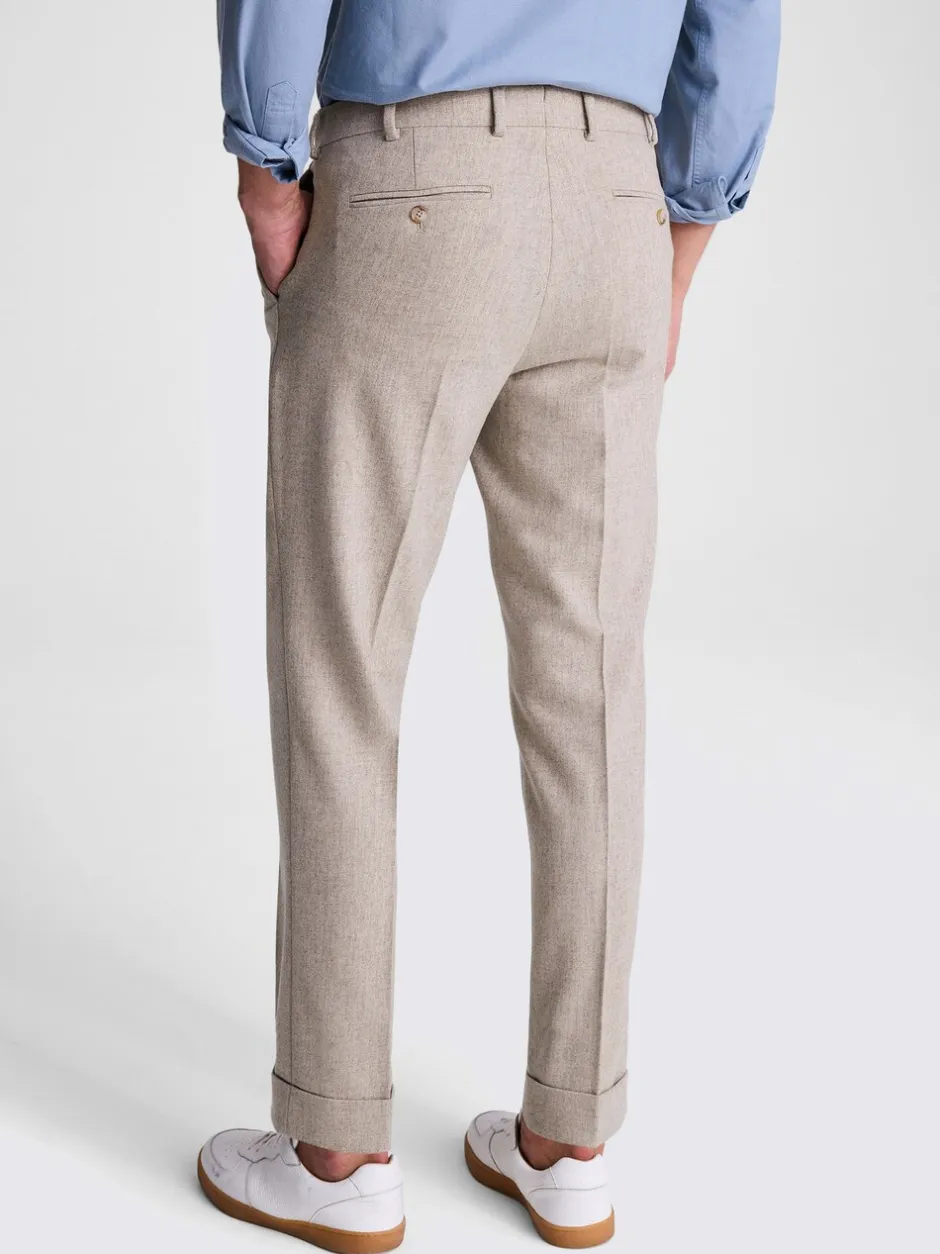 Formele Broek|MOSS - Flannel Trousers Moutkleurig