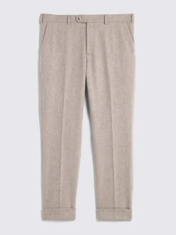 Formele Broek|MOSS - Flannel Trousers Moutkleurig