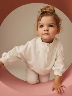 Truien En Breisels|Sets En Outfits*Next Moutkleurig - Sweatshirt met kwartrits (3mnd -7jr)