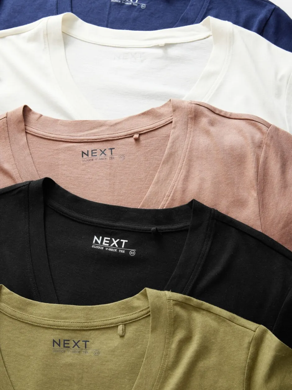 Tops En T-Shirts|Next Multi - 5 Slouch T-shirts van katoenen Modal