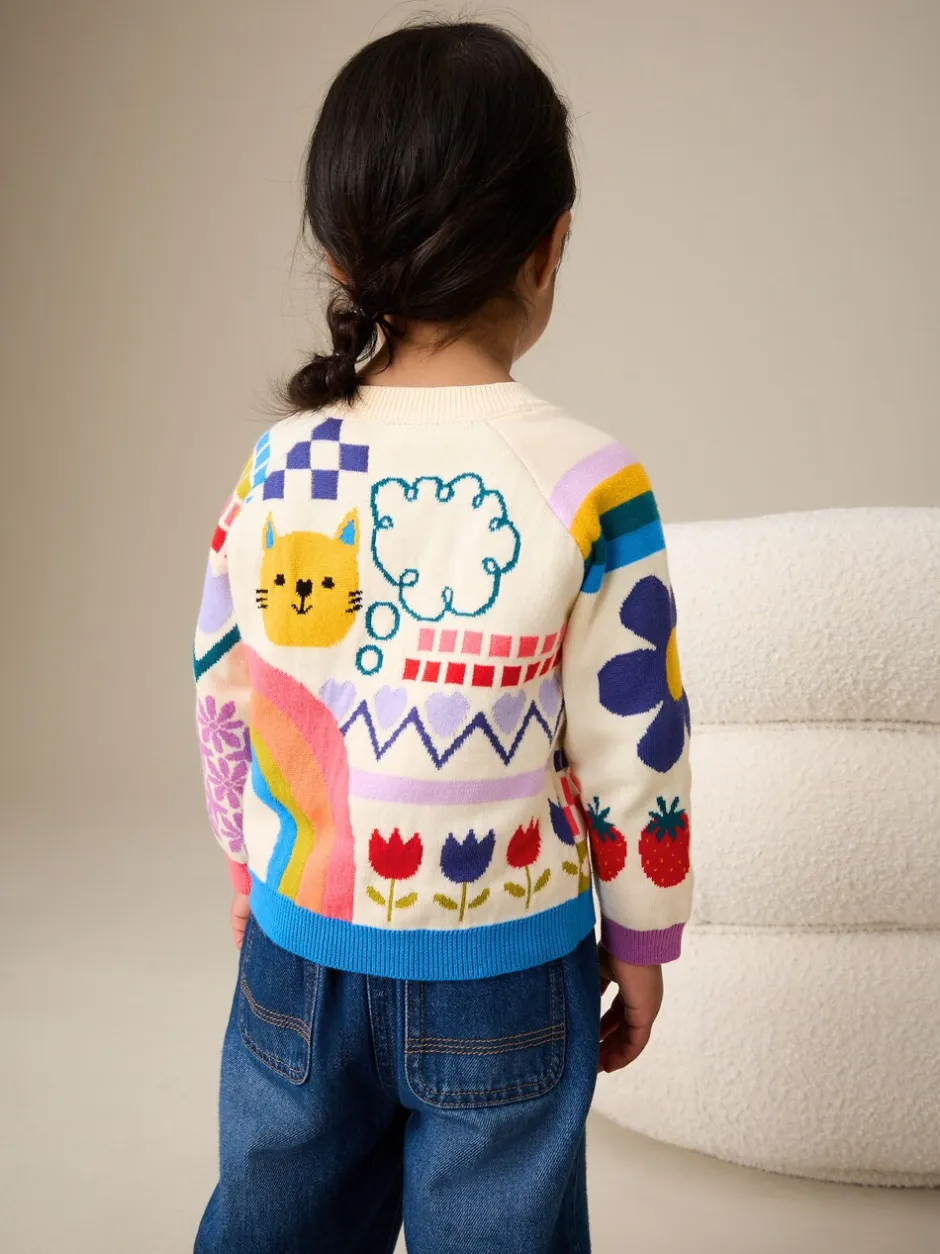 Truien En Breisels|Gebreide Kleding*Next Multi - Fun Printed Cardigan (3mths-7yrs)