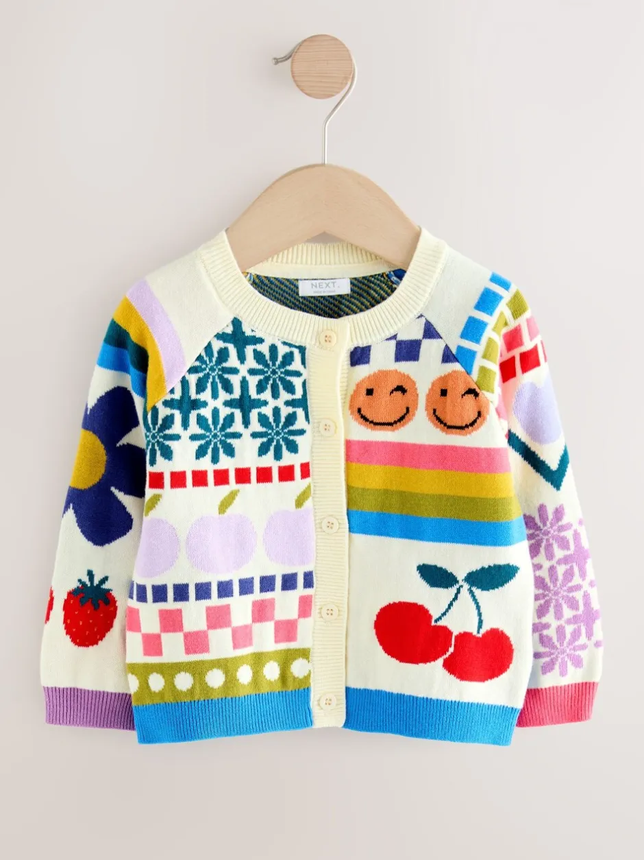 Truien En Breisels|Gebreide Kleding*Next Multi - Fun Printed Cardigan (3mths-7yrs)