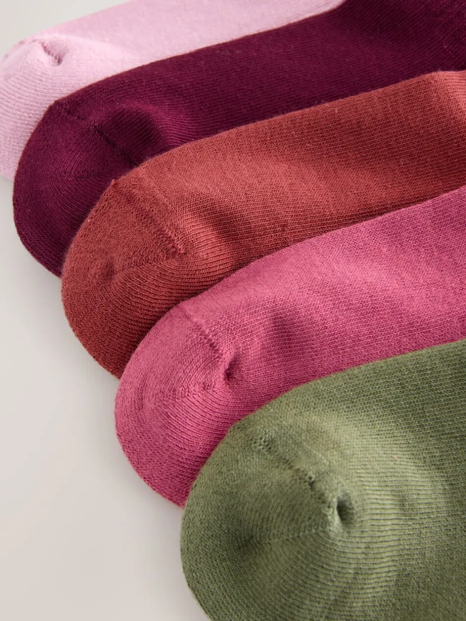 Sokken En Panty's|Sokken En Panty's|Next Multi - Katoenrijke geribde enkelSokken 5 -pack