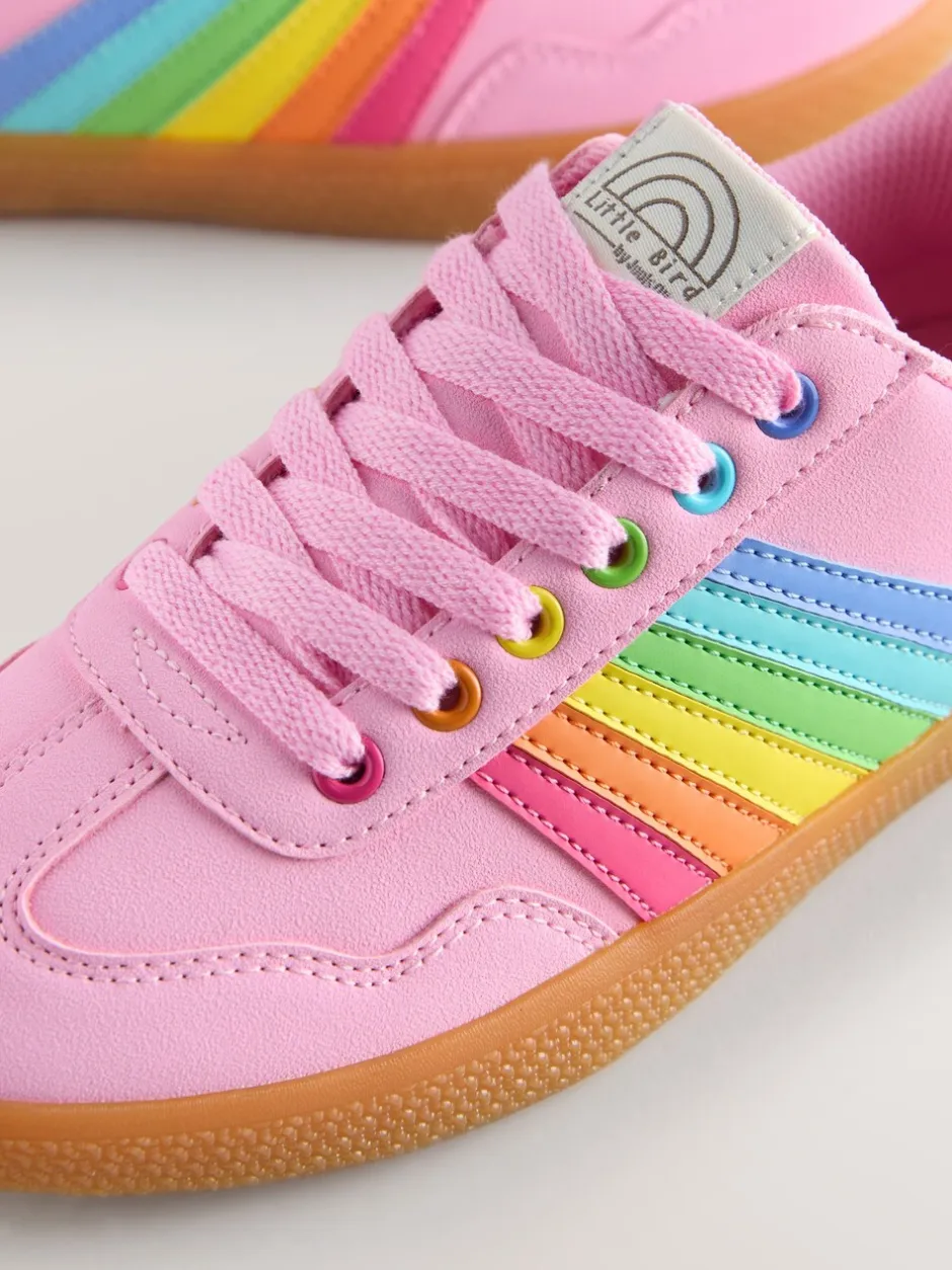Sneakers|Little Bird by Jools Oliver - Gum Sole sneakers met regenboogstrepen Multi