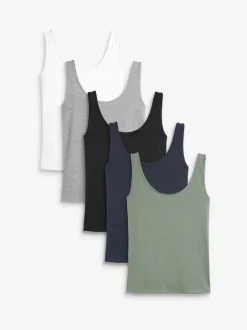 Tops En T-Shirts|Next - Set van 5 hemdjes met dik bandje Multi