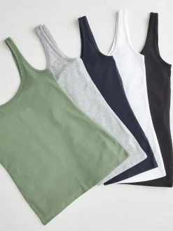 Tops En T-Shirts|Next - Set van 5 hemdjes met dik bandje Multi