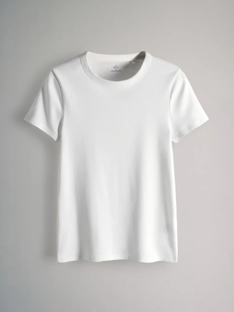 Tops En T-Shirts*The Set Multi - 5 Pack Korte Mouw Geribd T-shirt