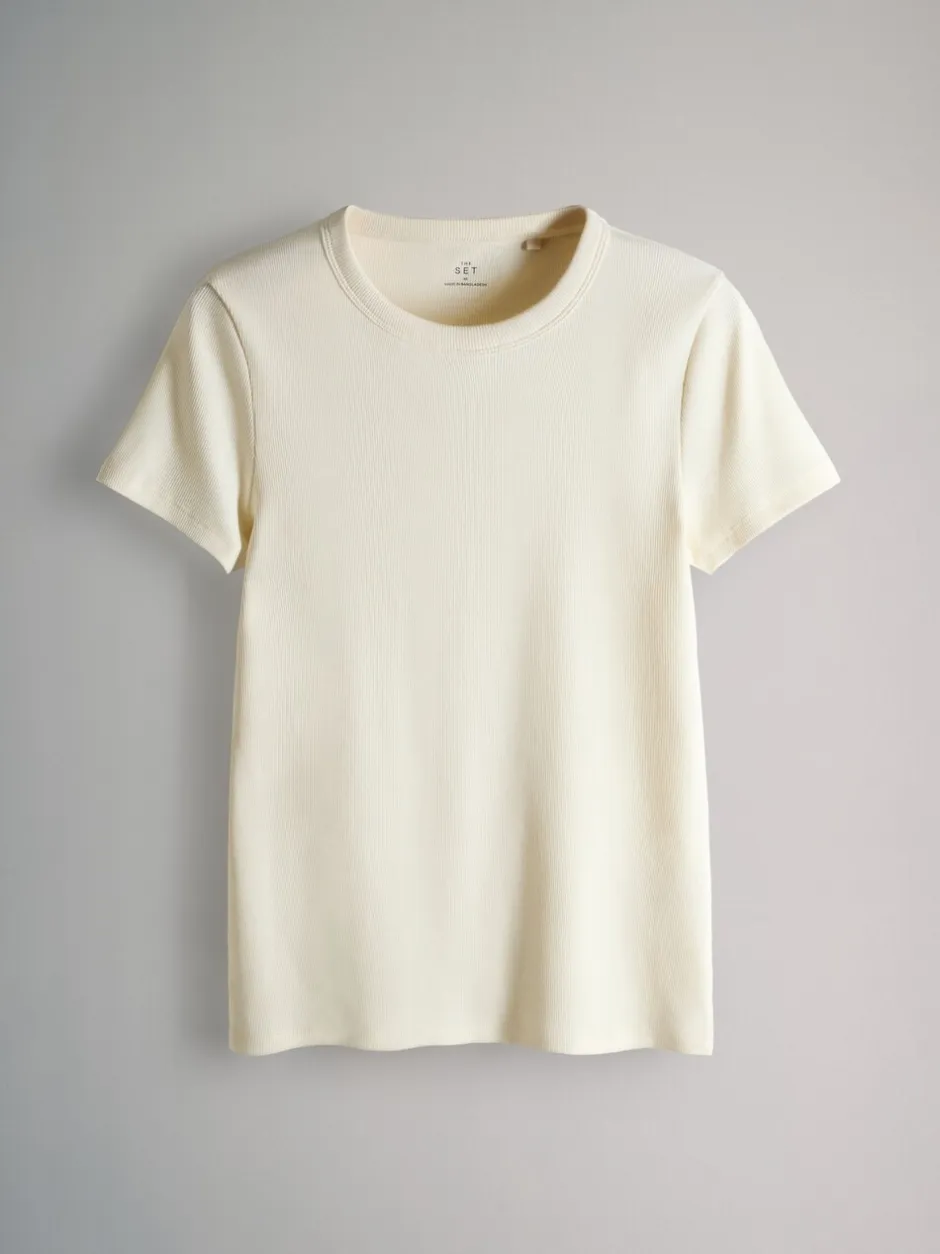 Tops En T-Shirts*The Set Multi - 5 Pack Korte Mouw Geribd T-shirt