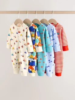 Babypakjes En Babypyjama's*Next Multi - Two Way Zip Baby Sleepsuit 5 Pack (0mths-3yrs)