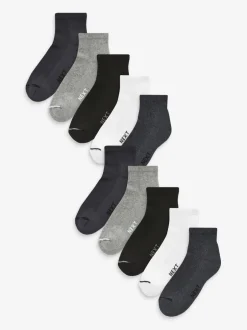 Sokken|Sokken|Next - Verpakking van 10 - Halfhoge sneakersokken met demping Multi