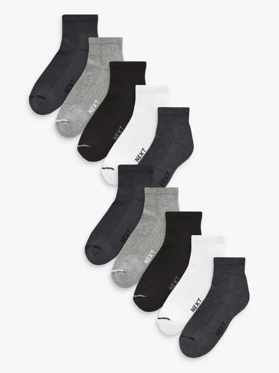 Sokken|Sokken|Next - Verpakking van 10 - Halfhoge sneakersokken met demping Multi