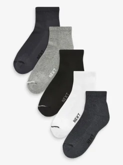 Sokken|Sokken|Next - Verpakking van 5 - Halfhoge sneakersokken met demping Multi