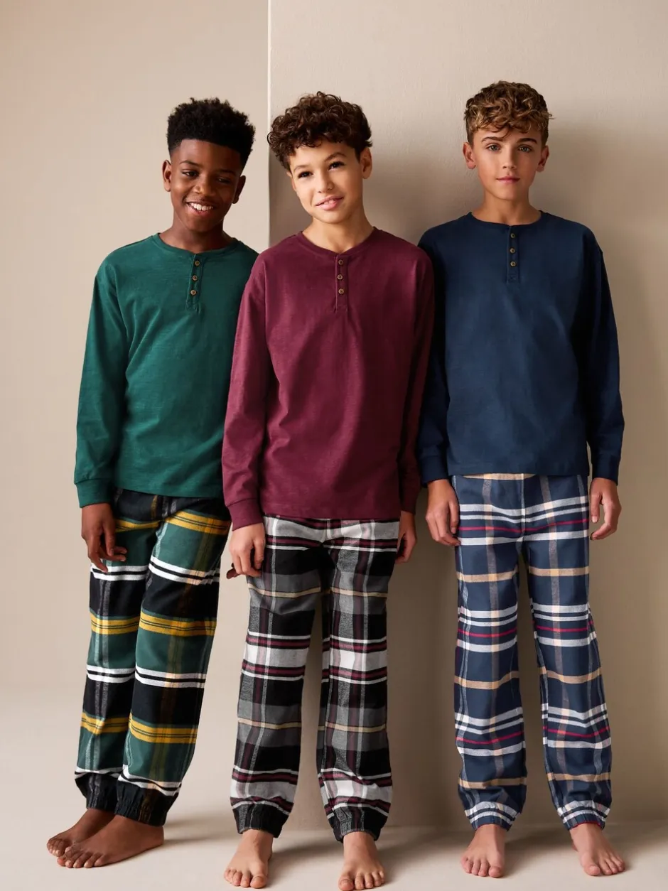 Pyjama's|Nachtkleding En Pyjama's|Next - Verpakking van 3 geweven geruite pyjama's (3-16 jr) Multi