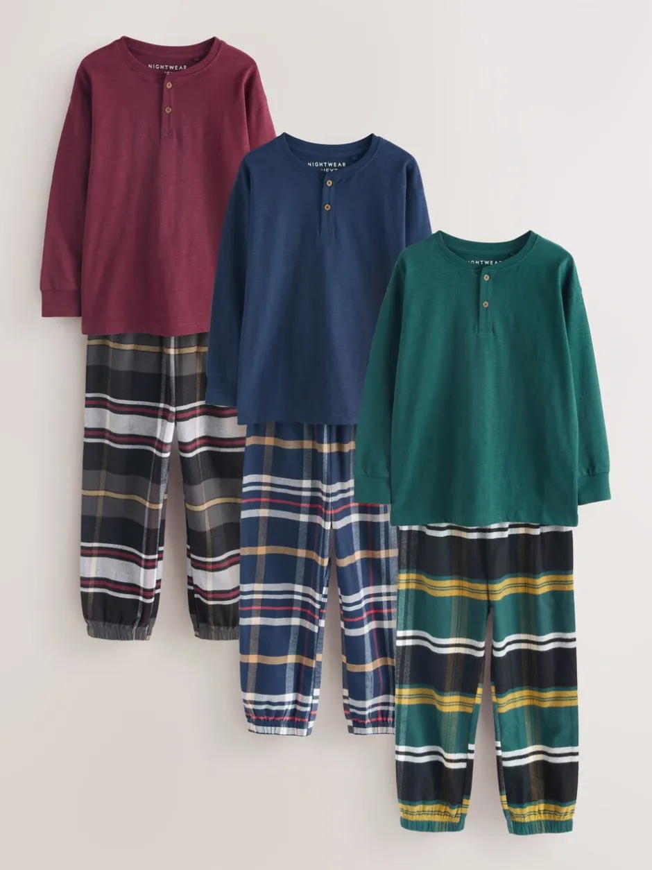 Pyjama's|Nachtkleding En Pyjama's|Next - Verpakking van 3 geweven geruite pyjama's (3-16 jr) Multi