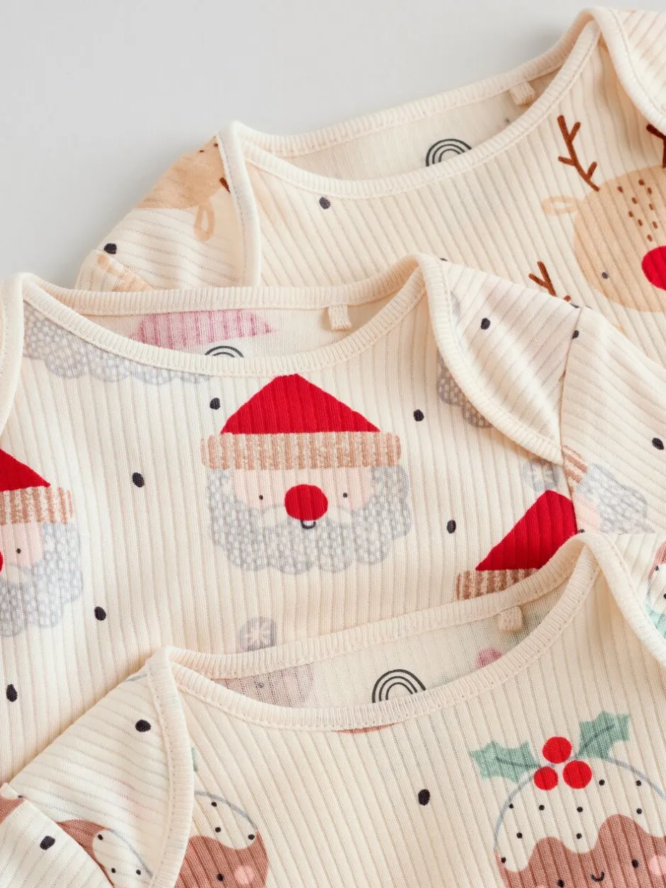Rompertjes En Hemdjes*Next Multi - Verpakking van 3 Kerstmis Baby Bodysuits
