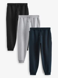 Joggingbroeken|Next - Verpakking van 3 slim-fit jersey joggingbroeken met hoog katoengehalte Multi