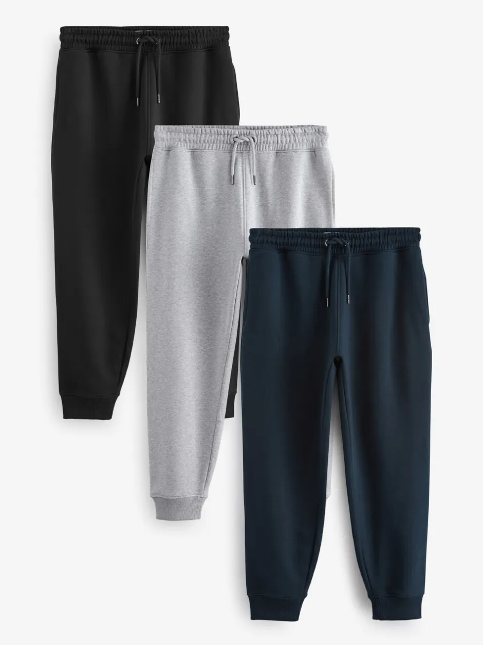 Joggingbroeken|Next - Verpakking van 3 slim-fit jersey joggingbroeken met hoog katoengehalte Multi